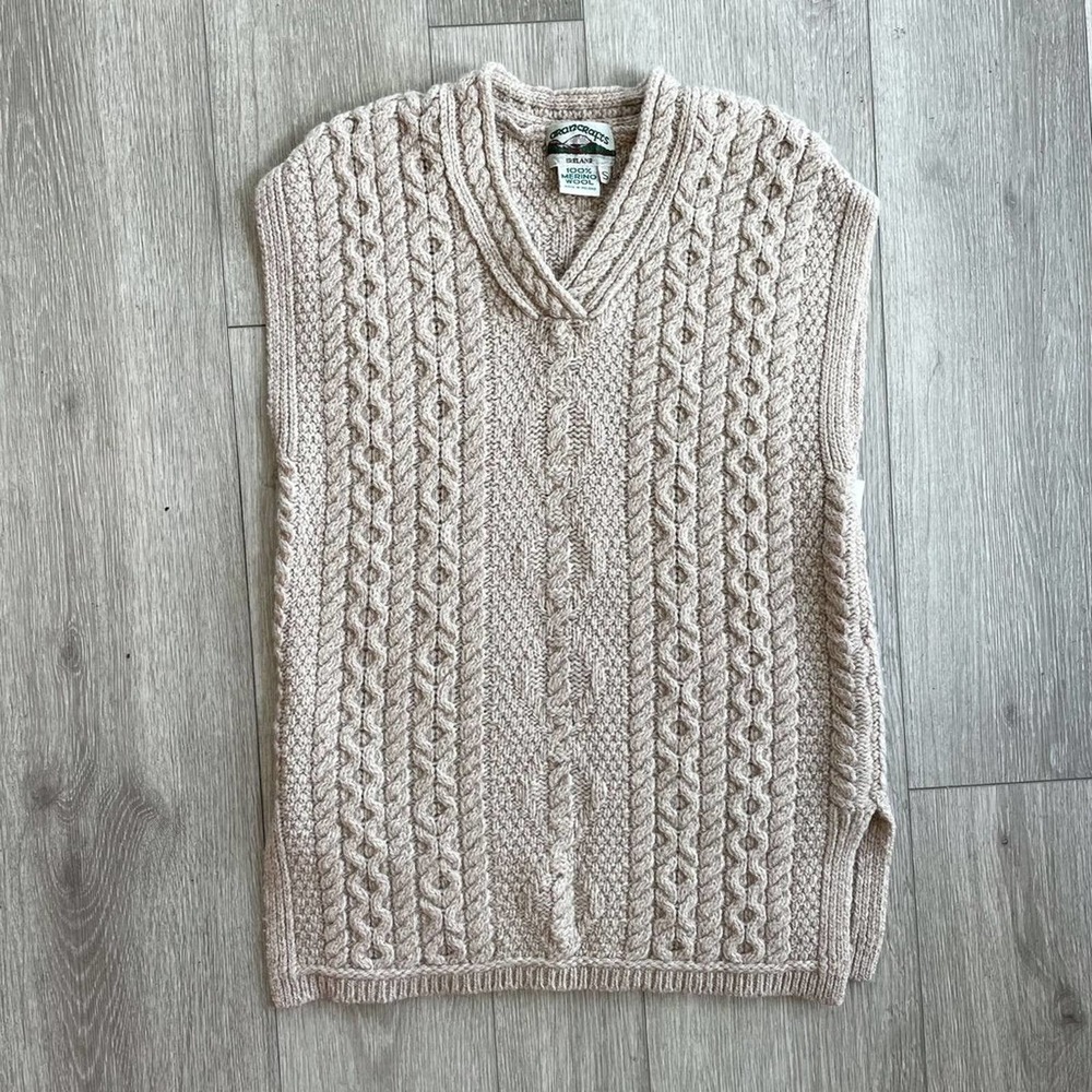 Aran Crafts Cream V-Neck Sweater